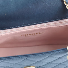 Chanel Small Filigree Flap Bag Black Caviar