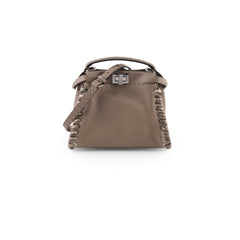 Fendi Mini Peekaboo Whipstitch Taupe/Python