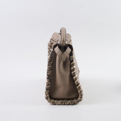 Fendi Mini Peekaboo Whipstitch Taupe/Python