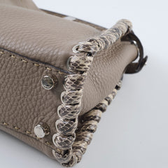 Fendi Mini Peekaboo Whipstitch Taupe/Python