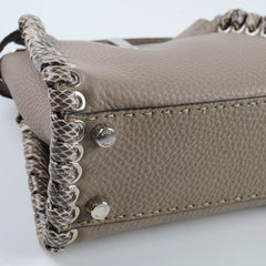 Fendi Mini Peekaboo Whipstitch Taupe/Python