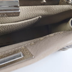 Fendi Mini Peekaboo Whipstitch Taupe/Python