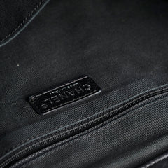 Chanel Diamond Stitched Expandable Leather Zip Tote Blacke