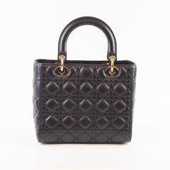 Christian Dior Lady Dior Medium Black Lambskin