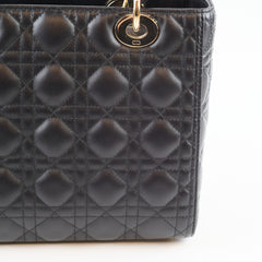 Christian Dior Lady Dior Medium Black Lambskin