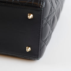 Christian Dior Lady Dior Medium Black Lambskin