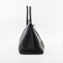 Hermes Birkin 35 Black Fjord Leather G in square (2003)