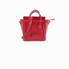 Celine Nano Luggage Tote Bag Red
