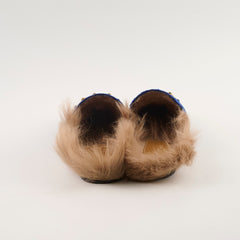 Gucci Princetown Fur Mules Suede Blue - Size 35.5