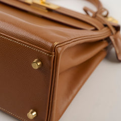 Hermes Kelly 28 Courchevel Gold - Stamp B Square