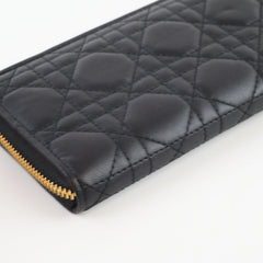 Christian Dior Long wallet black lambskin