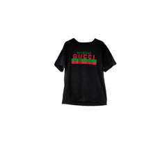 Gucci Logo Cotton T-Shirt Black Size XS