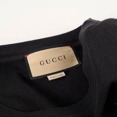 Gucci Logo Cotton T-Shirt Black Size XS