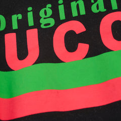 Gucci Logo Cotton T-Shirt Black Size XS
