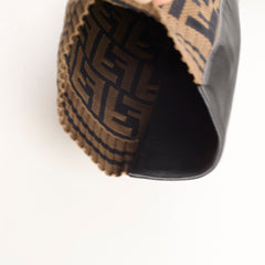 Fendi Zucca Leather Riding Boots Black/Brown Size 39