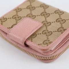 Gucci GG Canvas Bi-Fold Wallet Pink