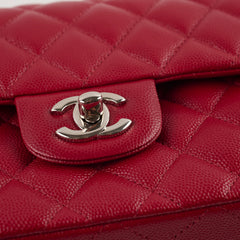 Chanel Small Classic Flap Rasberry Red Caviar 24 Series