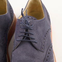 Hermes Mens Lace Up Brogues Suede Navy - Size 42.5