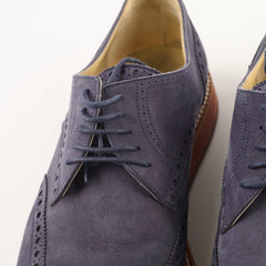 Hermes Mens Lace Up Brogues Suede Navy - Size 42.5