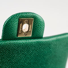 Chanel Mini Square Caviar 18S Iridescent Green