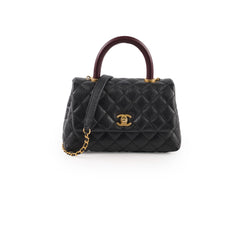 Chanel Coco Handle Small Lizard Caviar Black