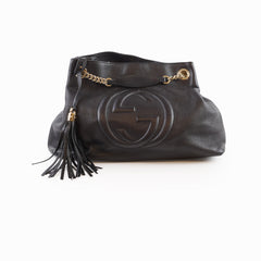 Gucci Soho Chain Hobo Shoulder Bag Black