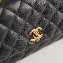 Chanel Coco Handle Small Lizard Caviar Black