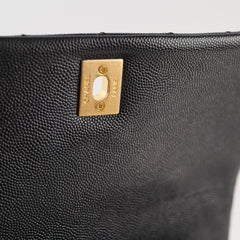 Chanel Coco Handle Small Lizard Caviar Black