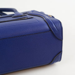 Celine Nano Luggage Blue - light hairline scratches and rubbing on hardware