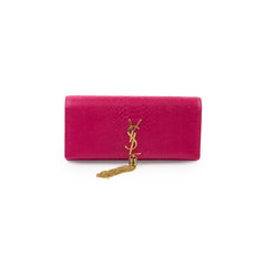 Saint Laurent Kate Clutch Tassel Python Fuchsia Pink