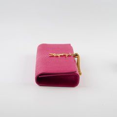 Saint Laurent Kate Clutch Tassel Python Fuchsia Pink