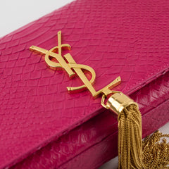 Saint Laurent Kate Clutch Tassel Python Fuchsia Pink