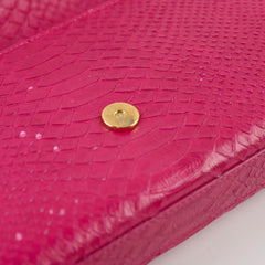 Saint Laurent Kate Clutch Tassel Python Fuchsia Pink