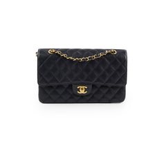 Chanel Caviar 24k Vintage Medium M/L Classic Flap Black Series 12