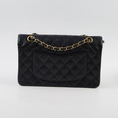 Chanel Caviar 24k Vintage Medium M/L Classic Flap Black Series 12
