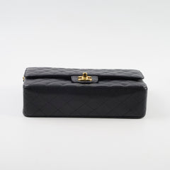Chanel Caviar 24k Vintage Medium M/L Classic Flap Black Series 12