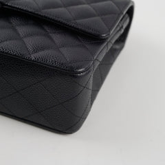 Chanel Caviar 24k Vintage Medium M/L Classic Flap Black Series 12