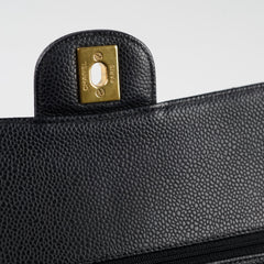 Chanel Caviar 24k Vintage Medium M/L Classic Flap Black Series 12