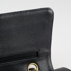 Chanel Caviar 24k Vintage Medium M/L Classic Flap Black Series 12