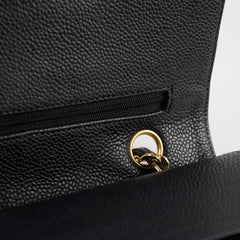 Chanel Caviar 24k Vintage Medium M/L Classic Flap Black Series 12