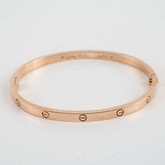Cartier Love Bracelet Small Model Size 16 Pink Gold