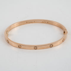 Cartier Love Bracelet Small Model Size 16 Pink Gold