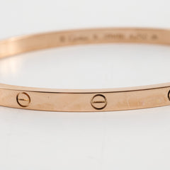 Cartier Love Bracelet Small Model Size 16 Pink Gold