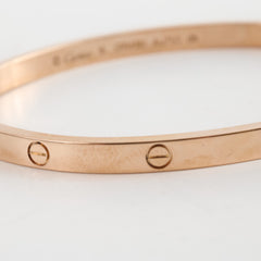 Cartier Love Bracelet Small Model Size 16 Pink Gold