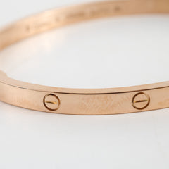 Cartier Love Bracelet Small Model Size 16 Pink Gold