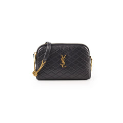 Saint Laurent Gaby Quilted Chain Pouch Black