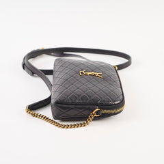 Saint Laurent Gaby Quilted Chain Pouch Black