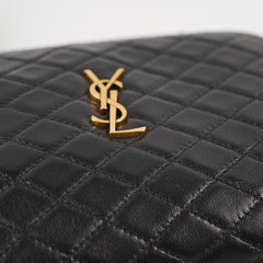 Saint Laurent Gaby Quilted Chain Pouch Black