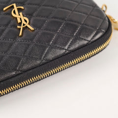 Saint Laurent Gaby Quilted Chain Pouch Black