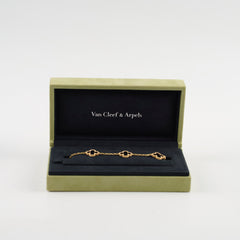 Van Cleef & Arpels Vintage Alhambra Yellow Gold 5 Motif Onyx Bracelet